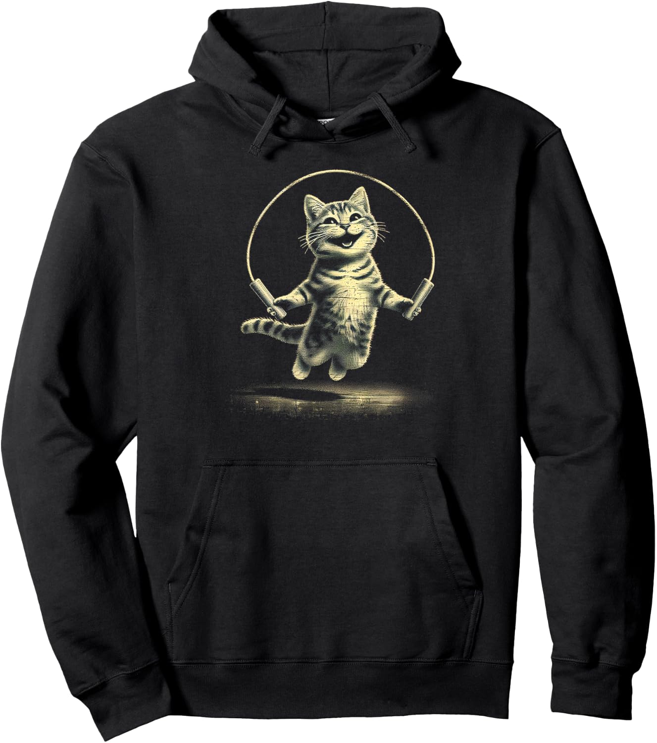 Whisker Workouts Kitty Jump Rope , Small, Black Hoodie - Hoodie | Black