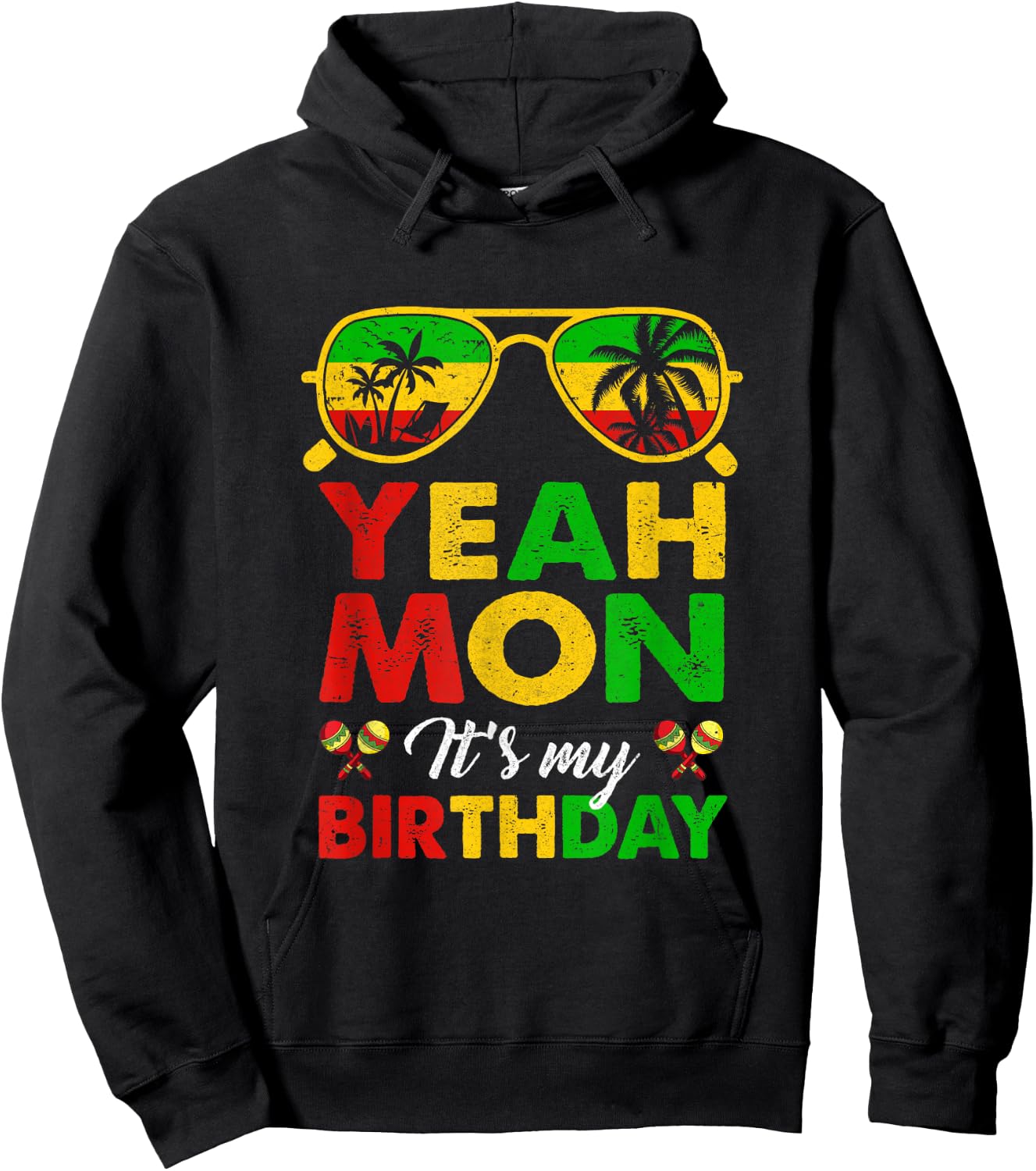 Yeah Mon Jamaican Jamaica Birthday Party Girls Women Men Hoodie - Hoodie | Black