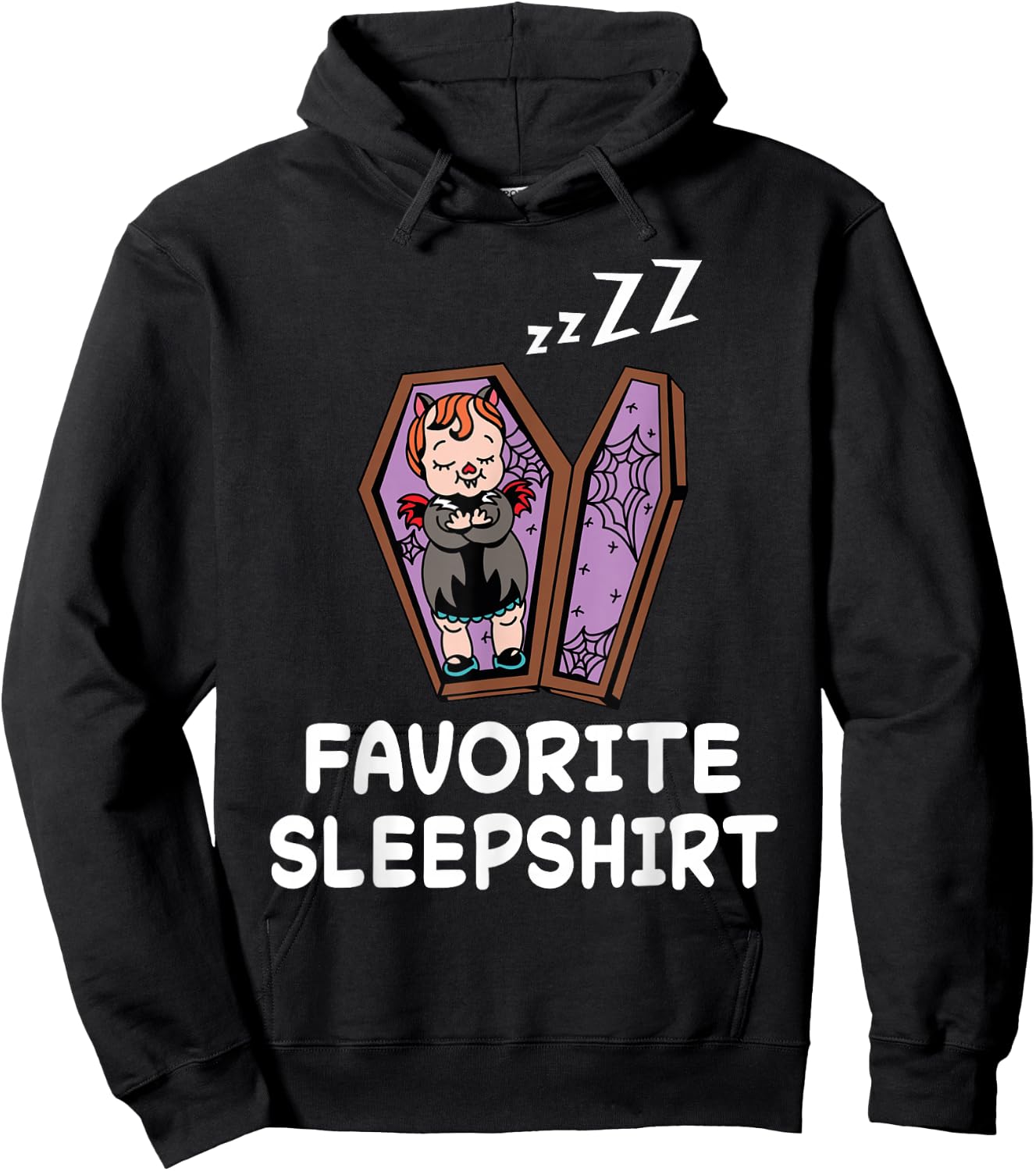Vampire Vampires Nap Sleeping Sleep Pajama Nightgown Hoodie - Hoodie | Black