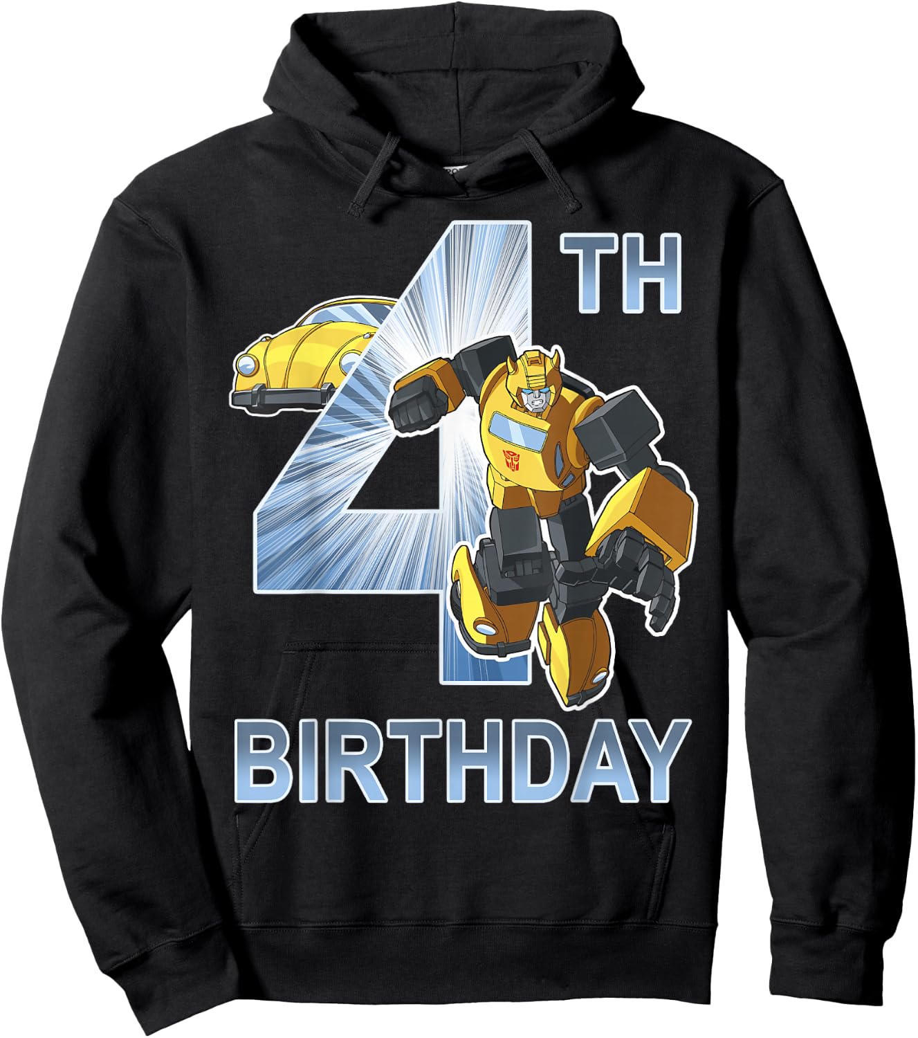 Transformers Bumblebee 4th Birthday Small Hoodie - Hoodie | Black