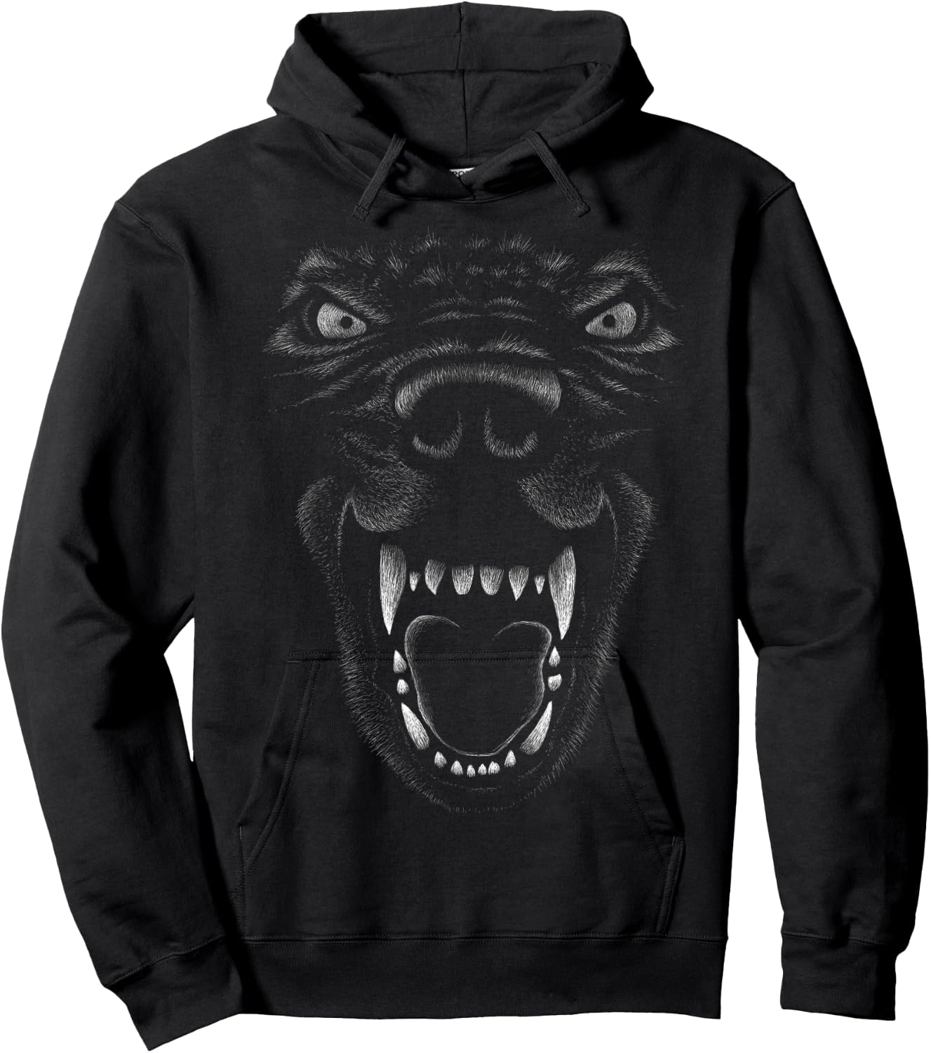 Scary Black Dog Outfit Face Costume Halloween Hoodie - Hoodie | Black