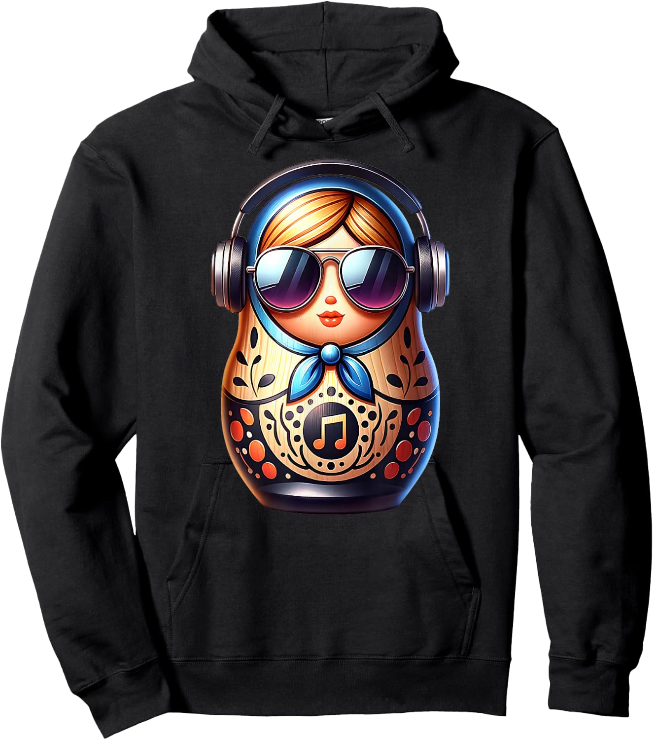 Russian Matryoshka Music Russia Russian Matryoshka Hoodie - Hoodie | Black