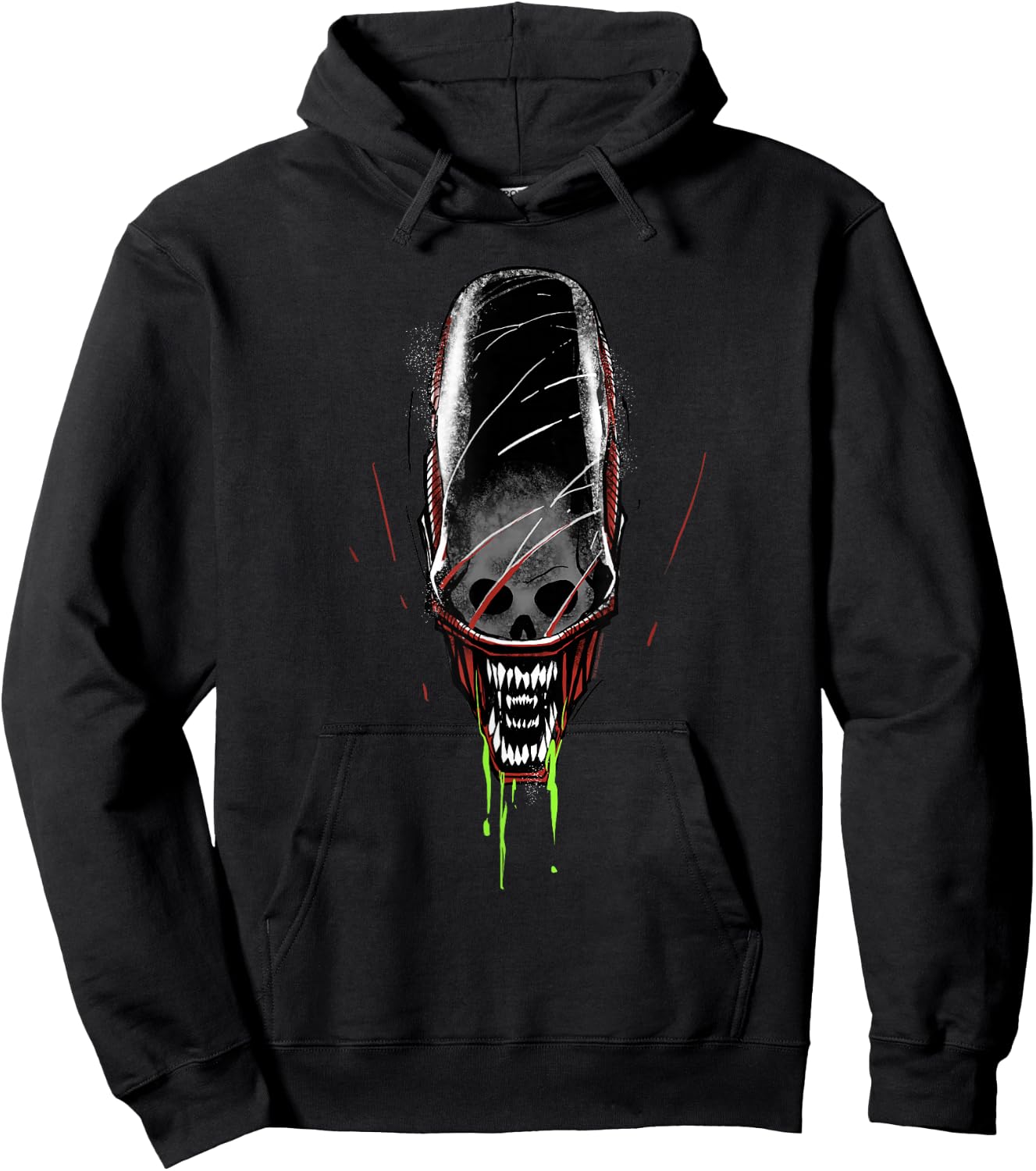 Alien: Romulus Xenomorph Head Skull and Double Jaws Art Hoodie - Hoodie | Black