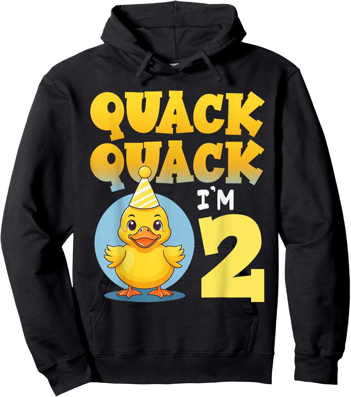 Quack Quack I'm 2 Year Old 2nd Birthday Duck Boys Girls Kids Hoodie - Hoodie | Black