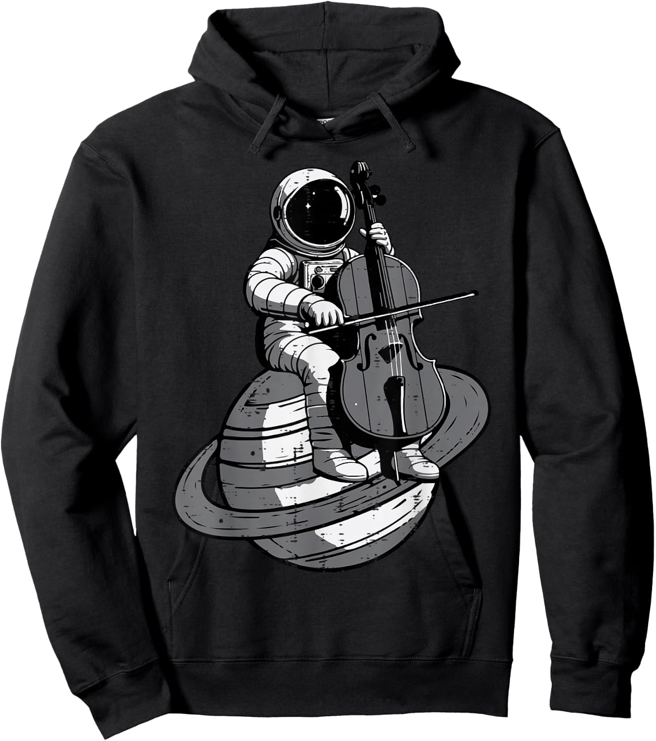 Astronaut Playing Cello Planet Space Music Men Women Kids Hoodie - Hoodie | Black