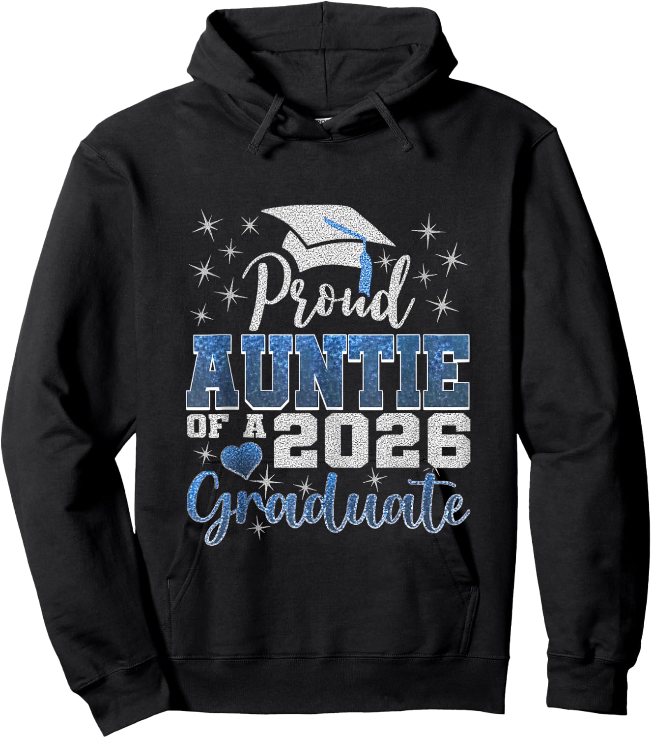 Proud Auntie of A Class of 2026 Graduate 2026 Senior Auntie Hoodie - Hoodie | Black