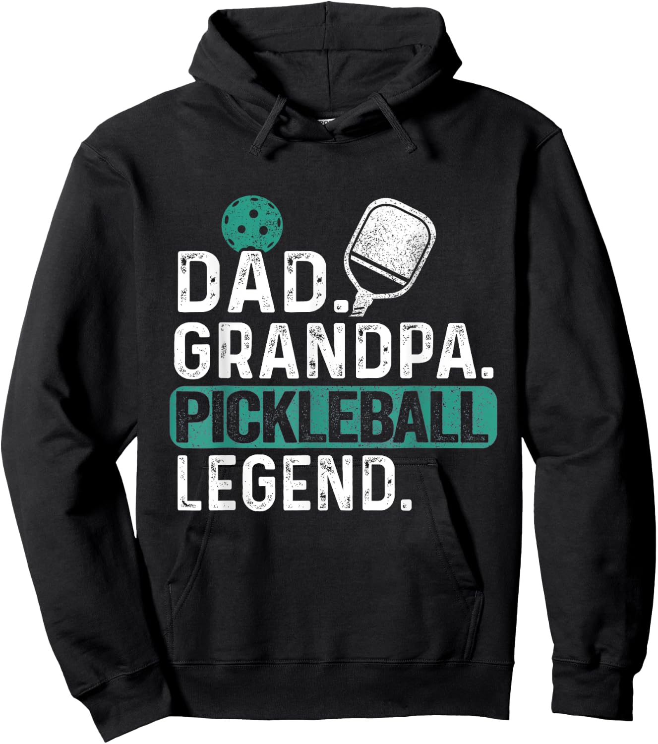 Dad Grandpa Pickleball Legend Player Funny Pickle Ball Hoodie - Hoodie | Black
