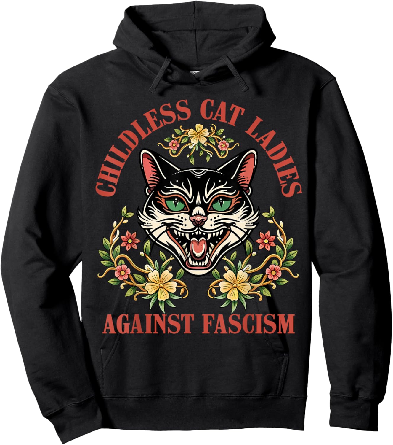 Childless Cat Ladies Against Fascism Hoodie - Hoodie | Black