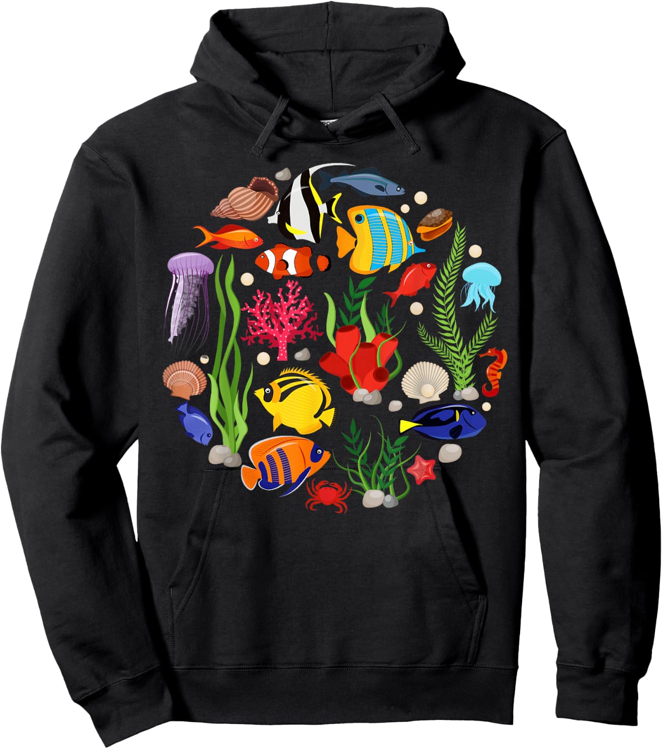 Cute Sea Animal Oceans Clownfish Aquarium Toddler Boy Girl Hoodie - Hoodie | Black