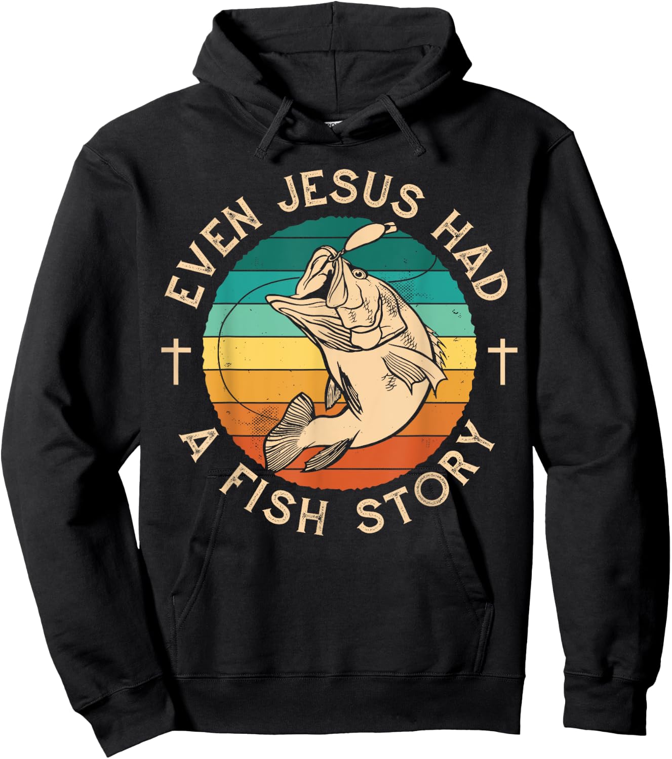 Fishing Shirt Even Jesus Had Fish Story Bass Fish Hoodie - Hoodie | Black