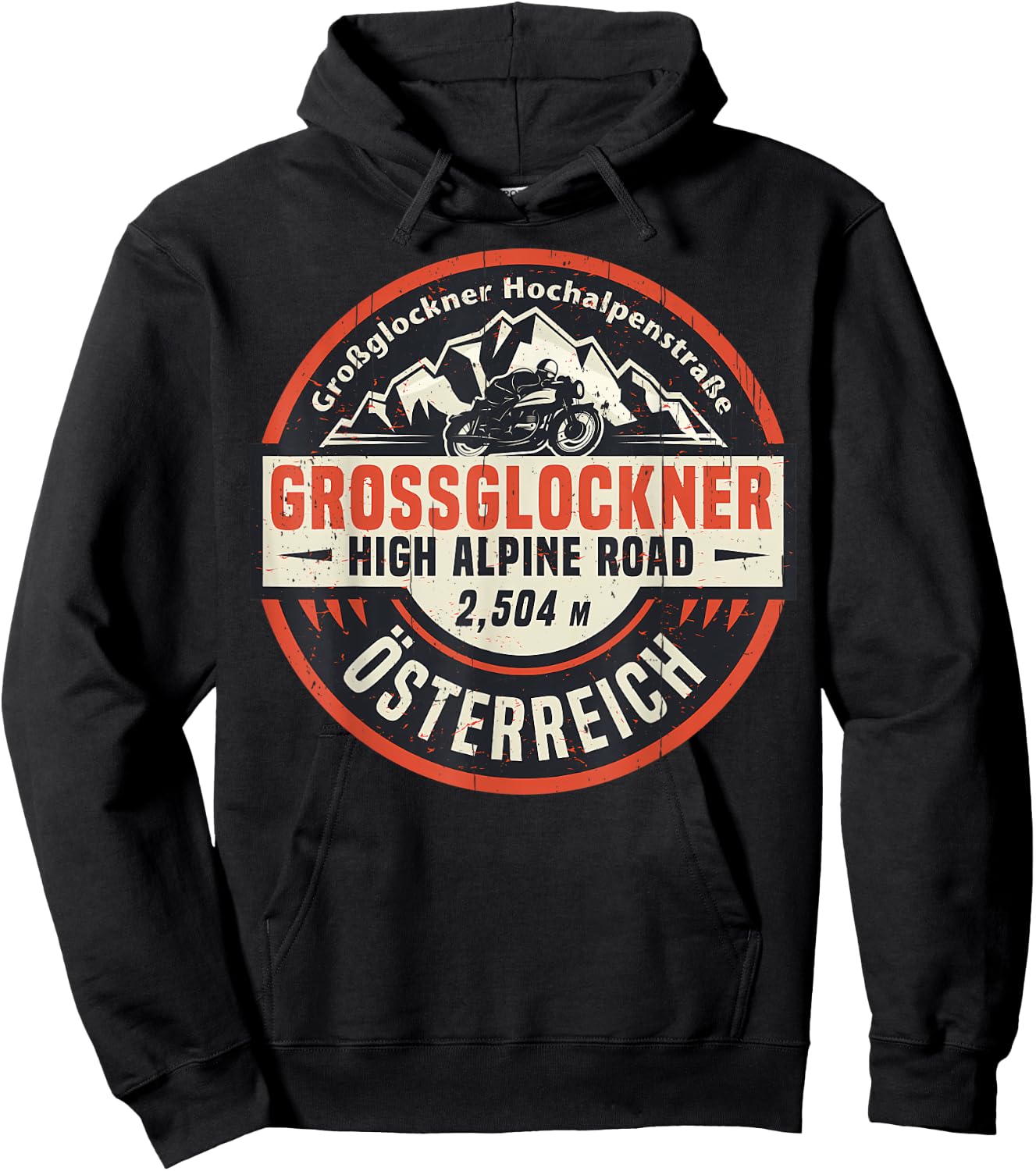 Vintage Grossglockner High Alpine Road In Spring Mountain Hoodie - Hoodie | Black
