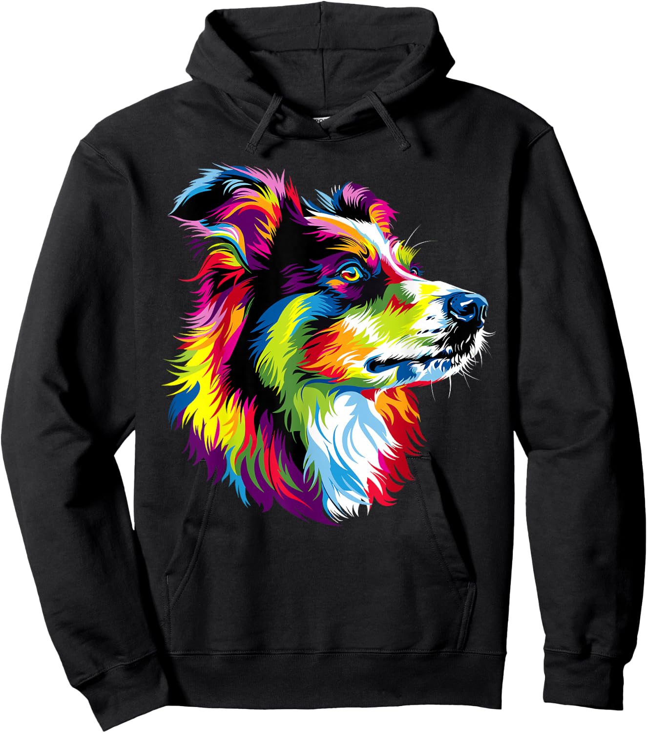 Australian Shepherd Dog Colorful Pop Art Rainbow Cute Aussie Hoodie - Hoodie | Black