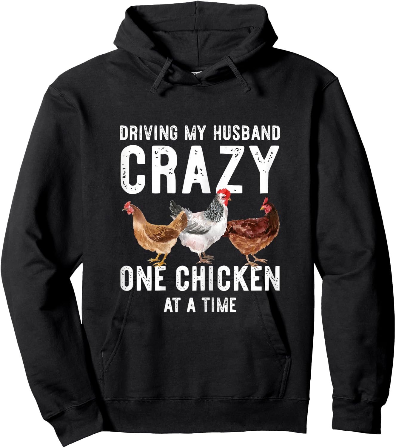 One Chicken At A Time Shirt Funny Chicken Lady Wife Mom Hoodie - Hoodie | Black