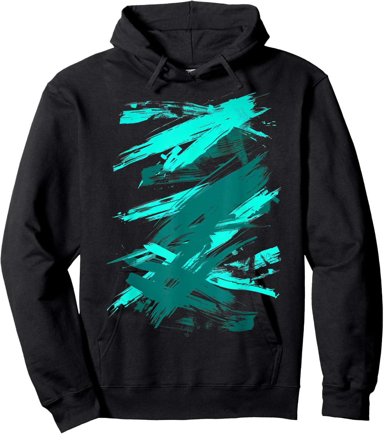 LumaThread -Adults Teal & Black Graphic Hoodie - Hoodie | Black