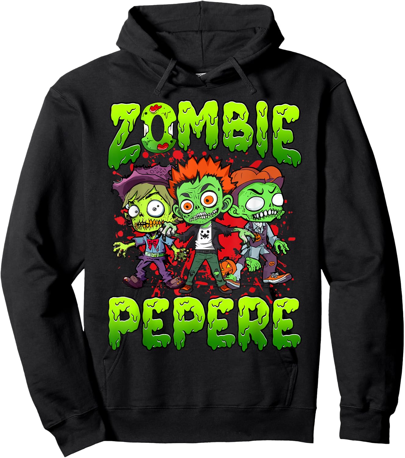 Zombie Pepere Halloween Costume Family Matching Hoodie - Hoodie | Black