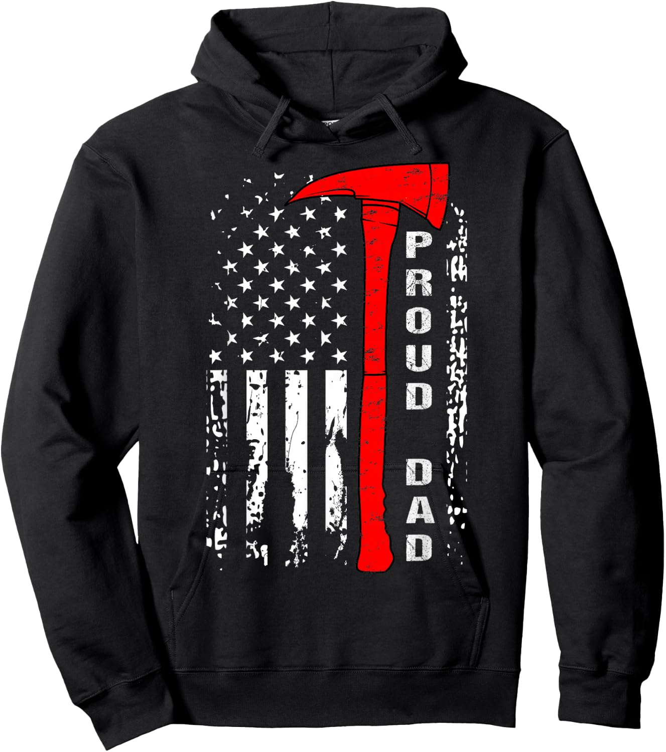 Firefighter Dad Shirt Proud Dad of Brave Firefighter Hoodie - Hoodie | Black