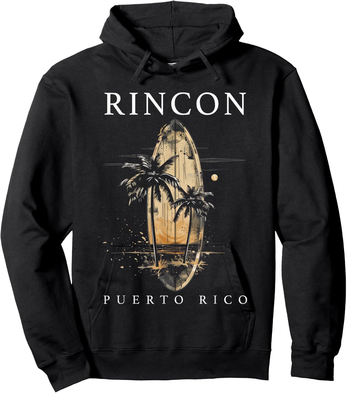 Rincon Puerto Rico Boricua Surf Vintage Surfing Surfer Hoodie - Hoodie | Black