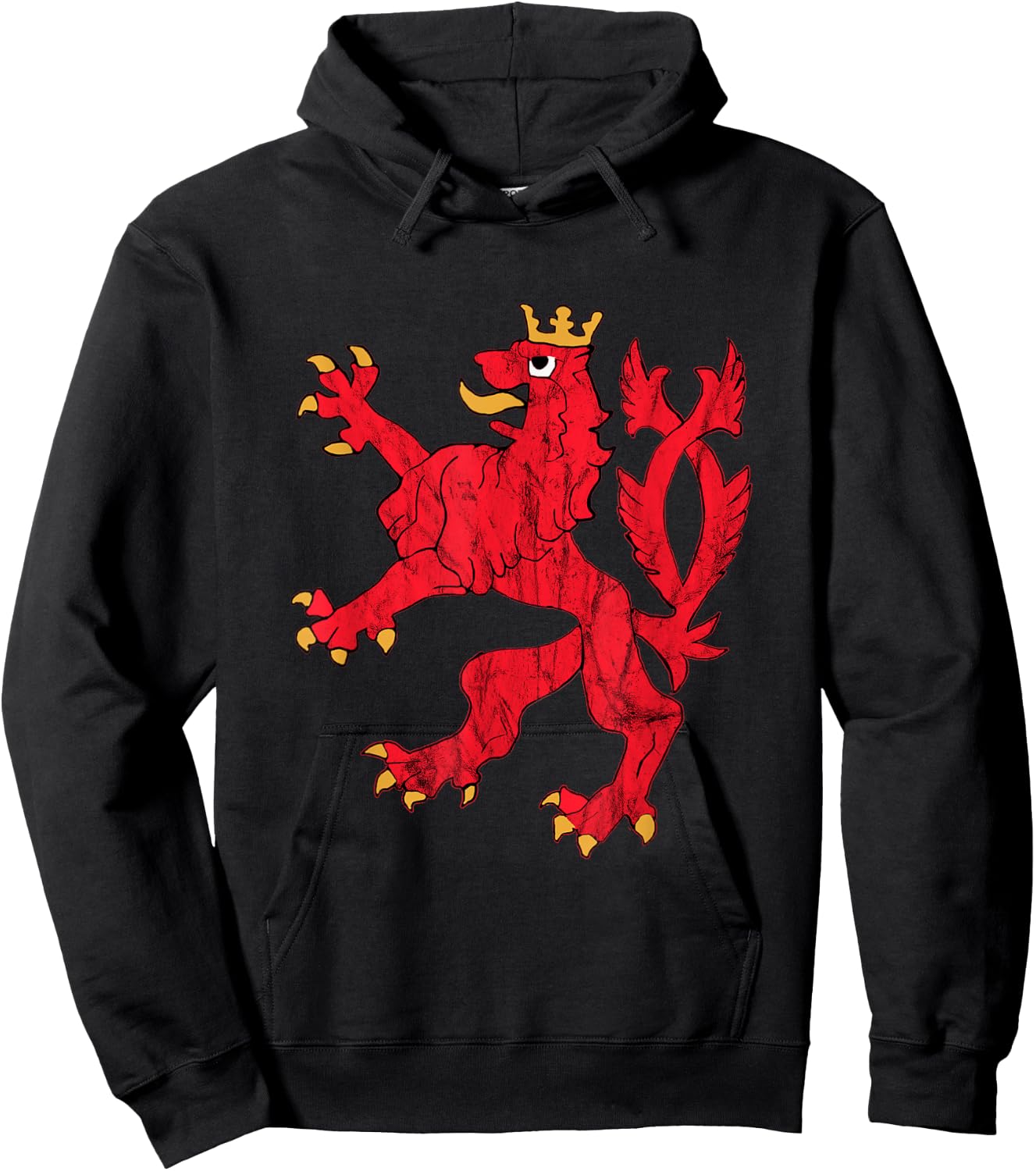 Red Lion Coat of Arms of Luxembourg Luxembourg Letzebuerg Hoodie - Hoodie | Black