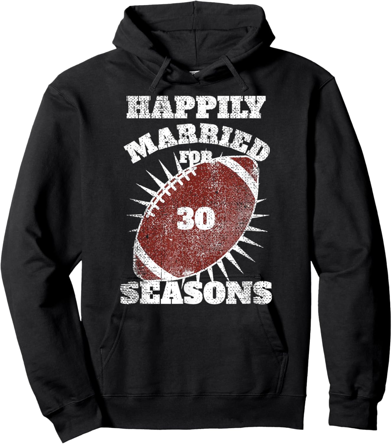 30th Wedding Anniversary Football Couple Fan Gift Hoodie - Hoodie | Black