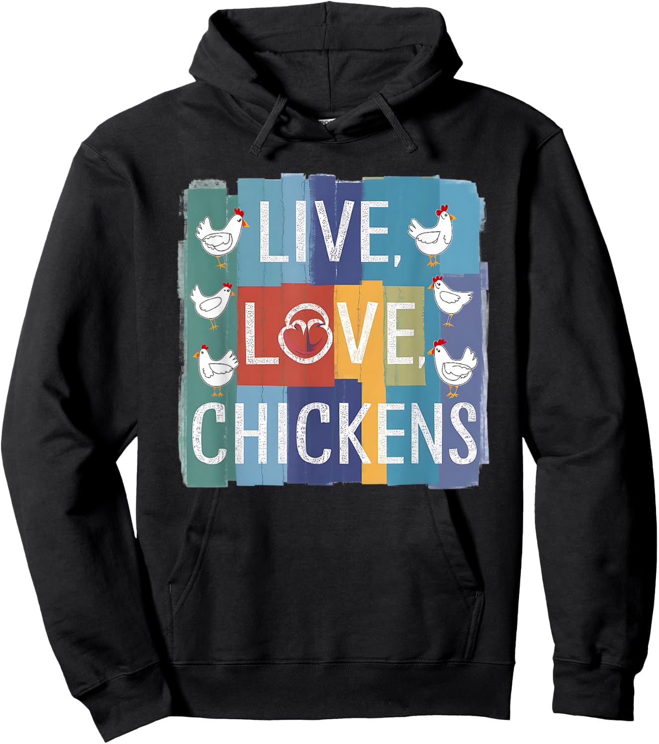 Live Love Chickens Chicken Graphic Chicken Men Women Hoodie - Hoodie | Black