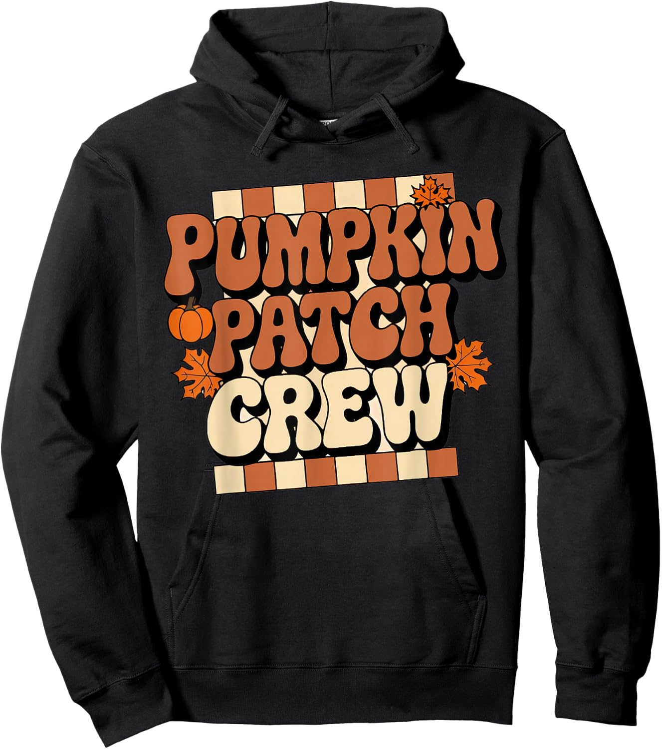 Pumpkin Patch Crew Toddler Boy Groovy Girl Retro Halloween Hoodie - Hoodie | Black