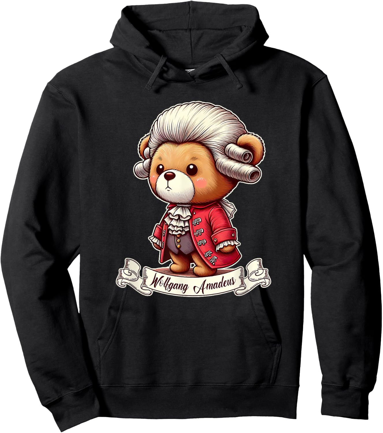 Wolgang Amadeus Mozart Shirt Cute Teddy Bear Classical Music Hoodie - Hoodie | Black
