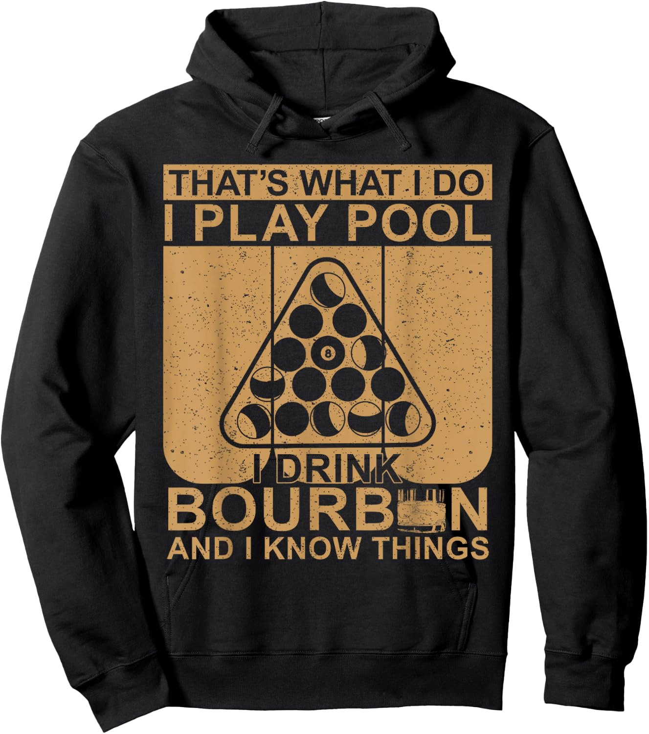 Bourbon Whisky Pool Funny Billiards Quote Hoodie - Hoodie | Black
