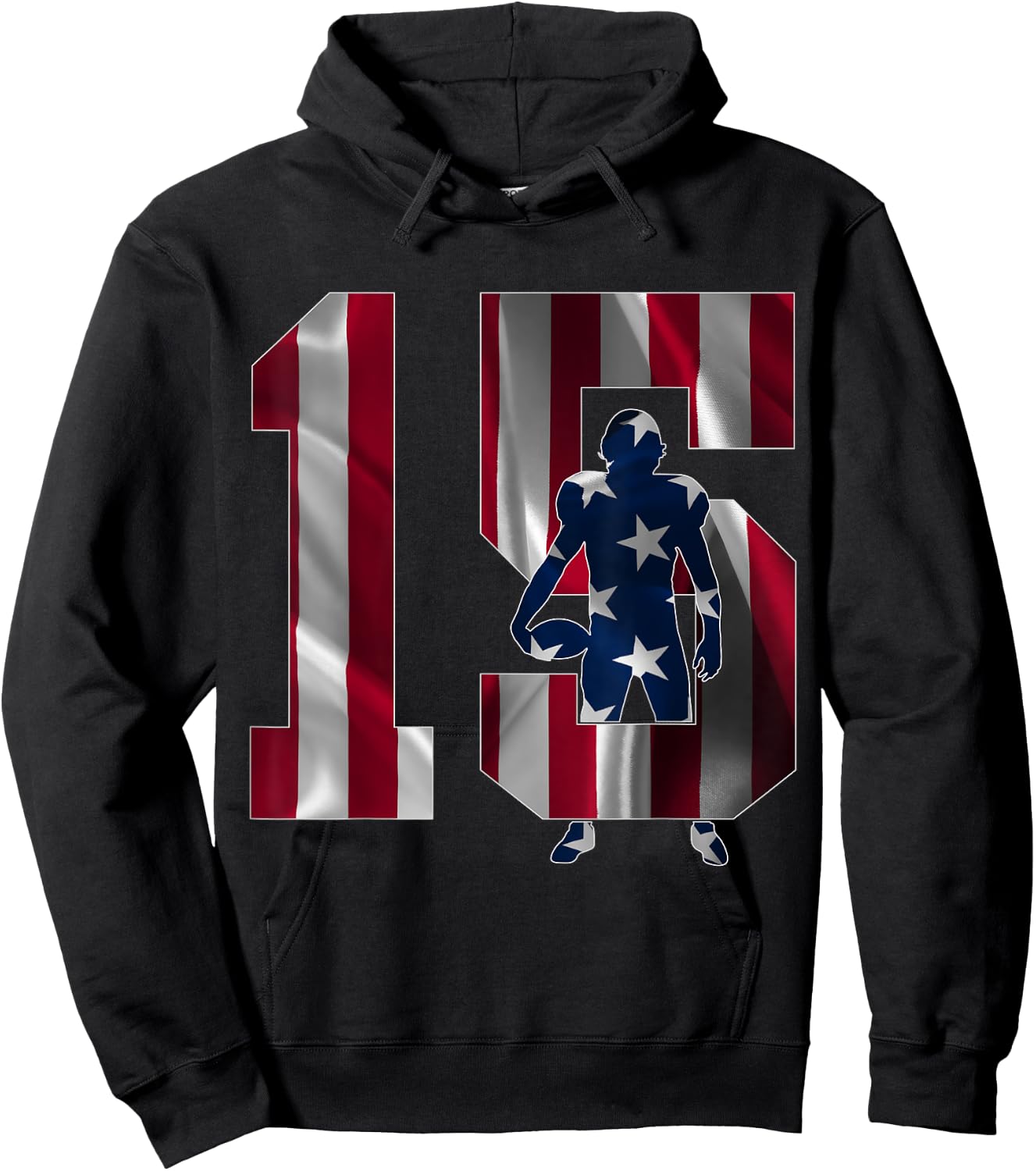 Number 15 Years Football 15th Birthday Hoodie - Hoodie | Black
