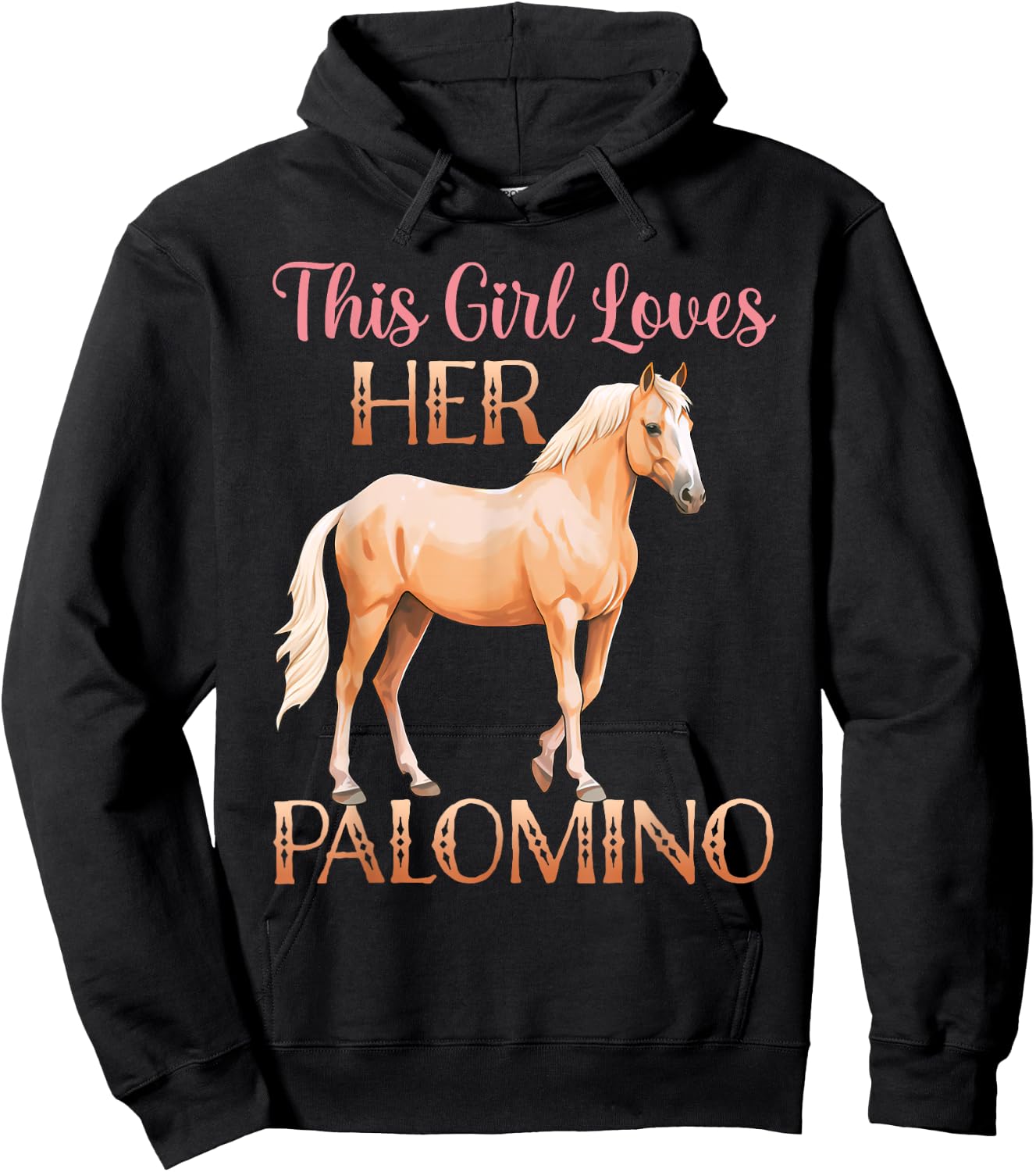 This Girl Loves Her Palomino Horse Lover Women Girls Hoodie - Hoodie | Black
