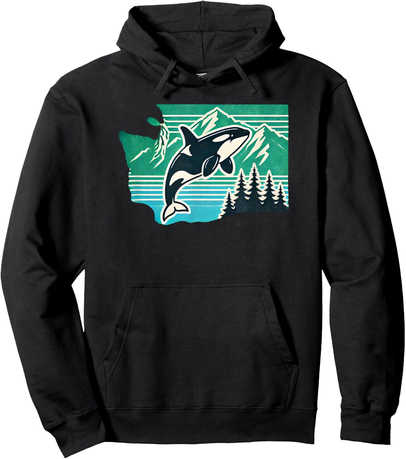 Washington "Evergreen" State - Vintage - Designed Locally Hoodie - Hoodie | Black
