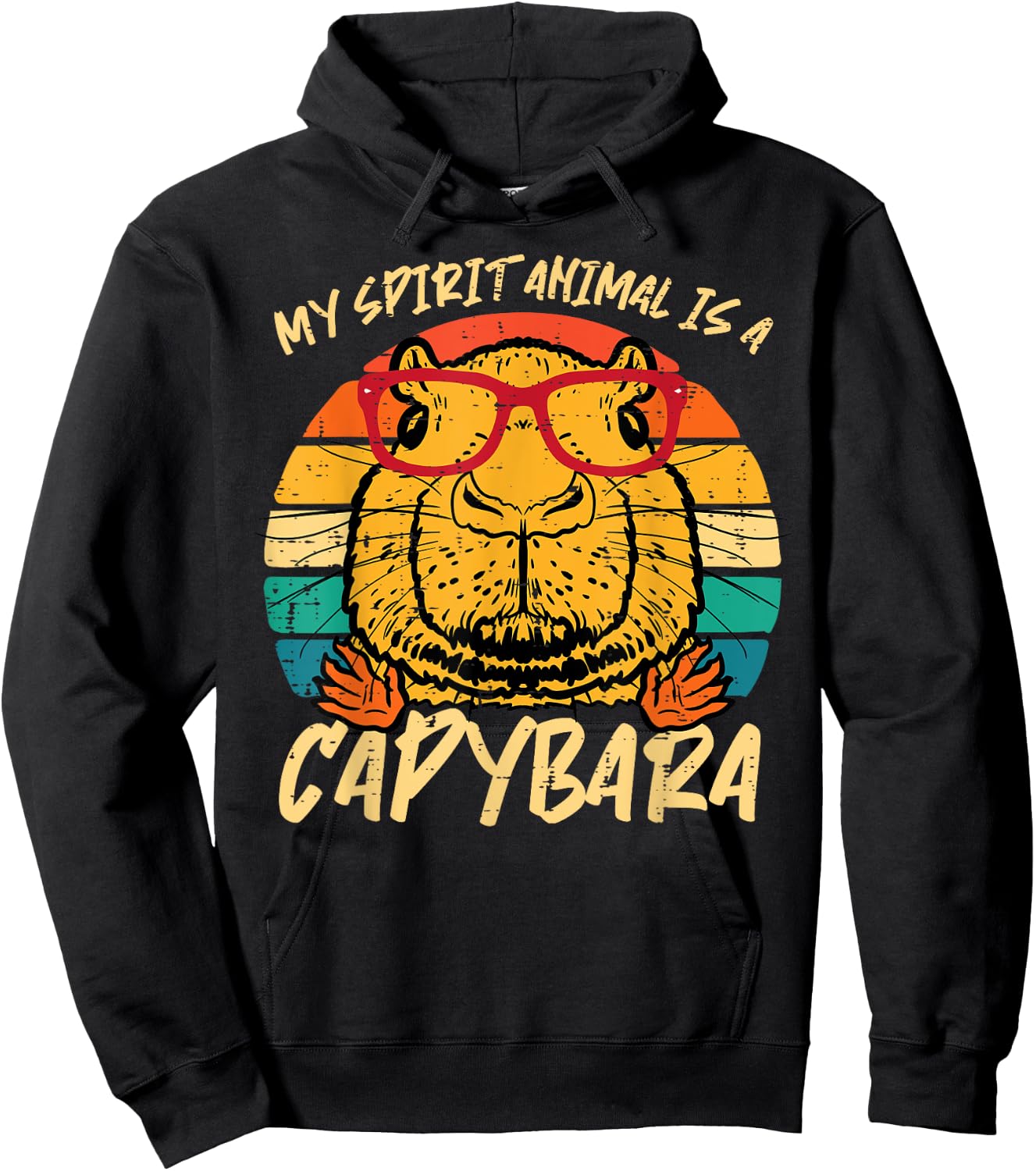 My Spirit Animal Is Capybara Retro Capy Women Girls Kids Men Hoodie - Hoodie | Black