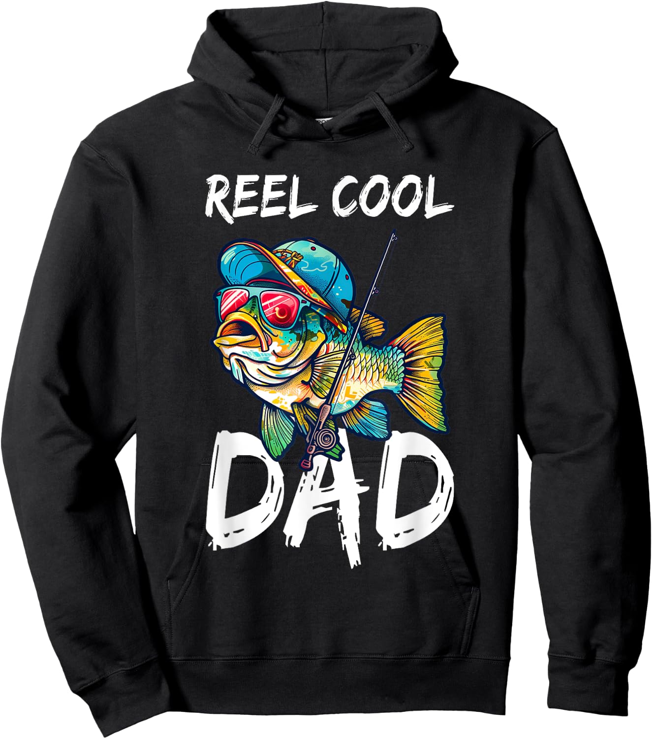 Reel Cool Dad Shirt Men Fisherman Fathers Day Hoodie - Hoodie | Black