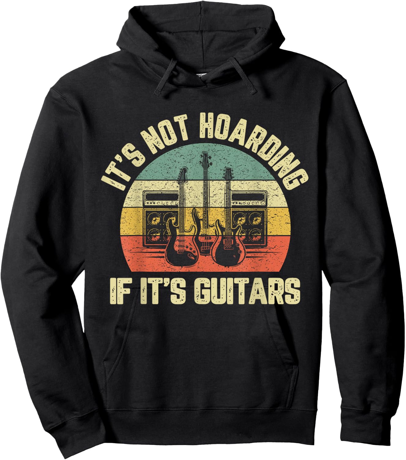 It's Not Hoarding If Its Guitars Rock Music Bass Player Hoodie - Hoodie | Black