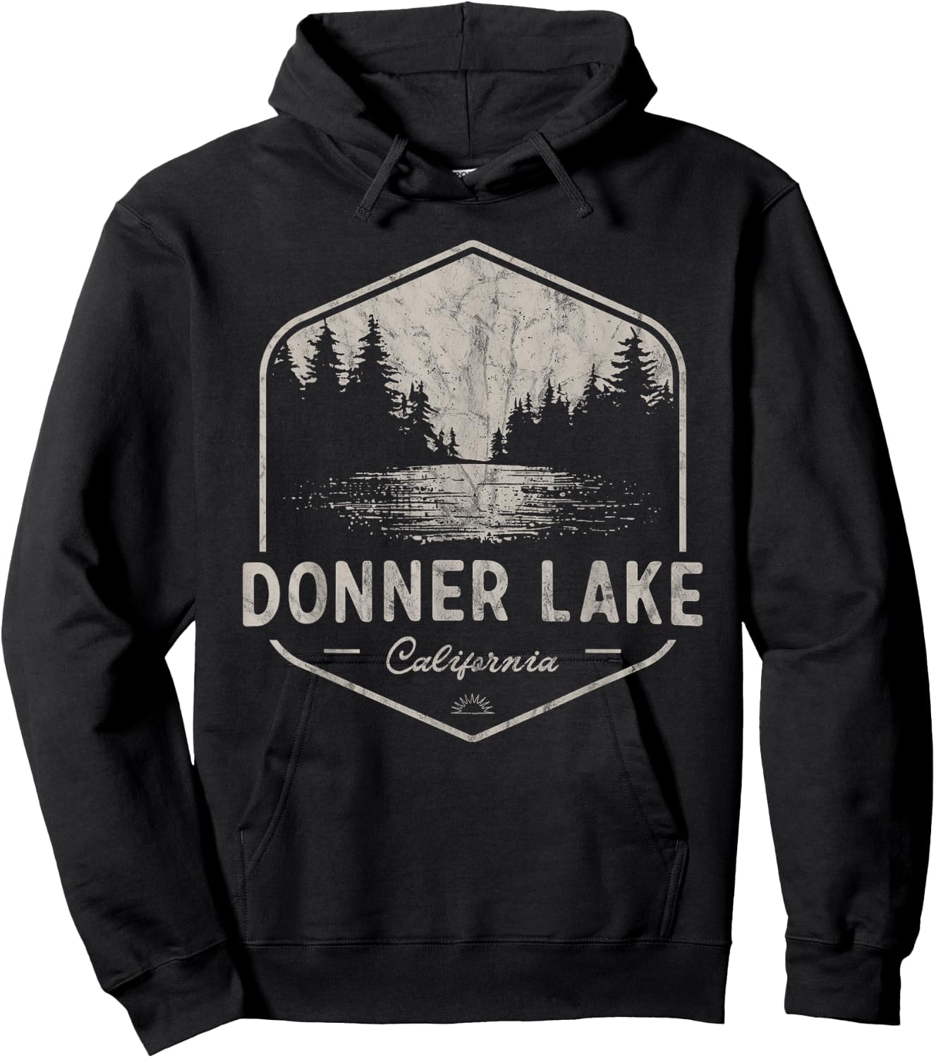 Donner Lake California Outdoors Vintage Hoodie - Hoodie | Black
