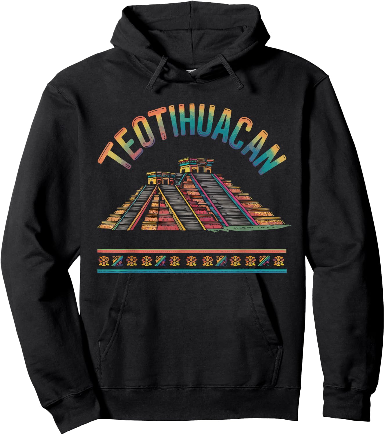 Teotihuacan Ancient Mesoamerican Pyramid Mexico Hoodie - Hoodie | Black