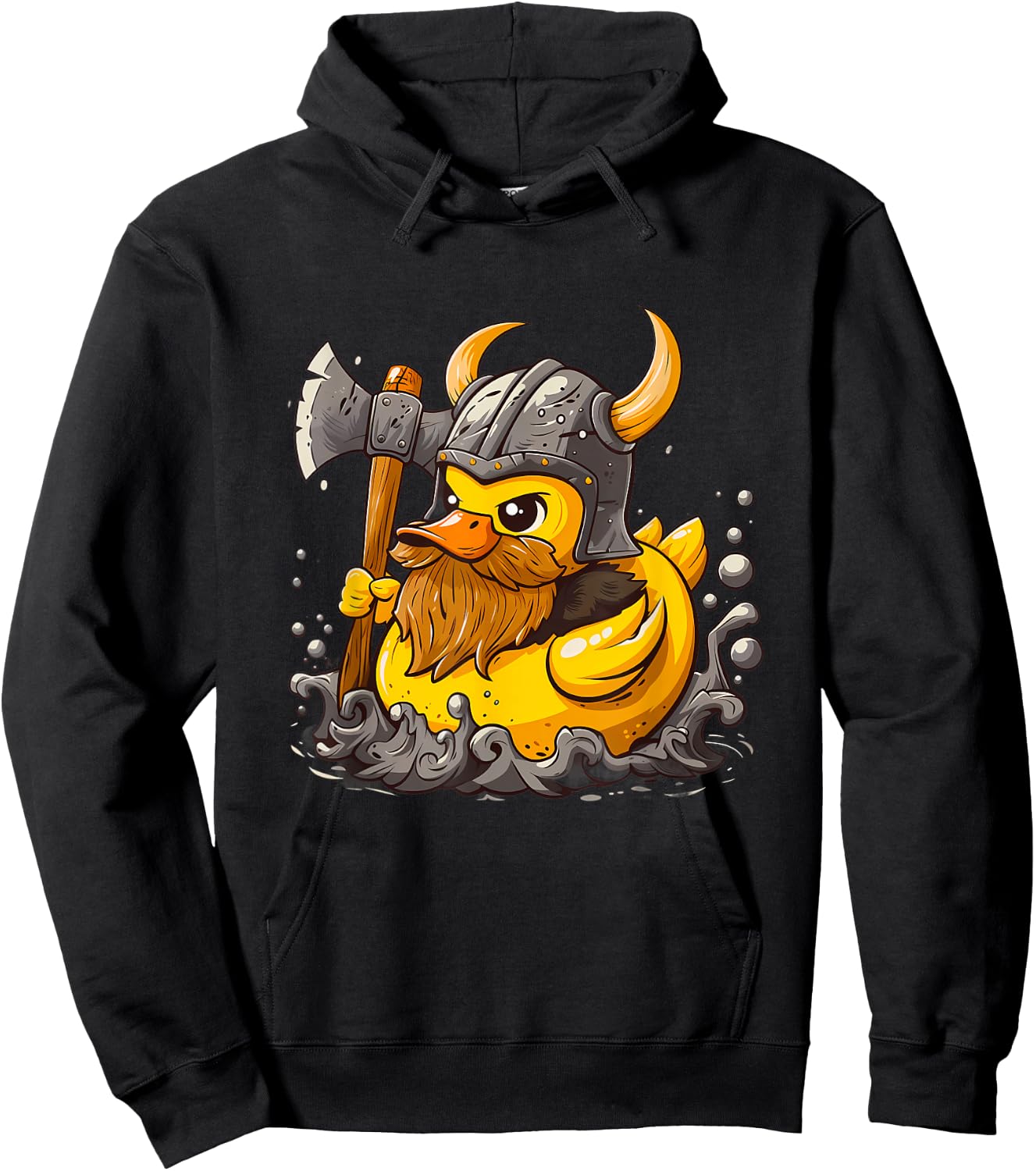 Rubber Duck Viking Duck Viking Helmet Rubber Duckling Hoodie - Hoodie | Black