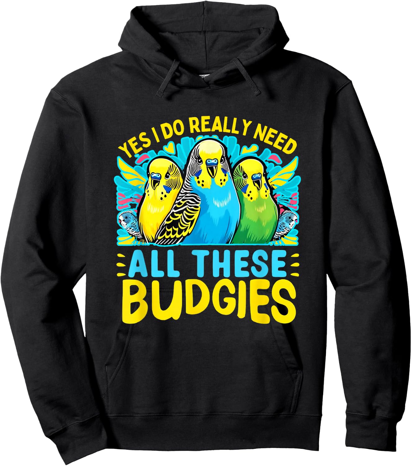 Budgie Shirt Bird Pet Bird Budgie Parakeet Budgerigar Hoodie - Hoodie | Black