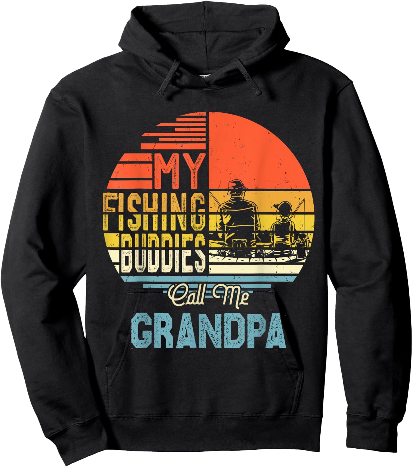 Fisherman Gift My Favorite Fishing Buddies Call Me Grandpa Hoodie - Hoodie | Black