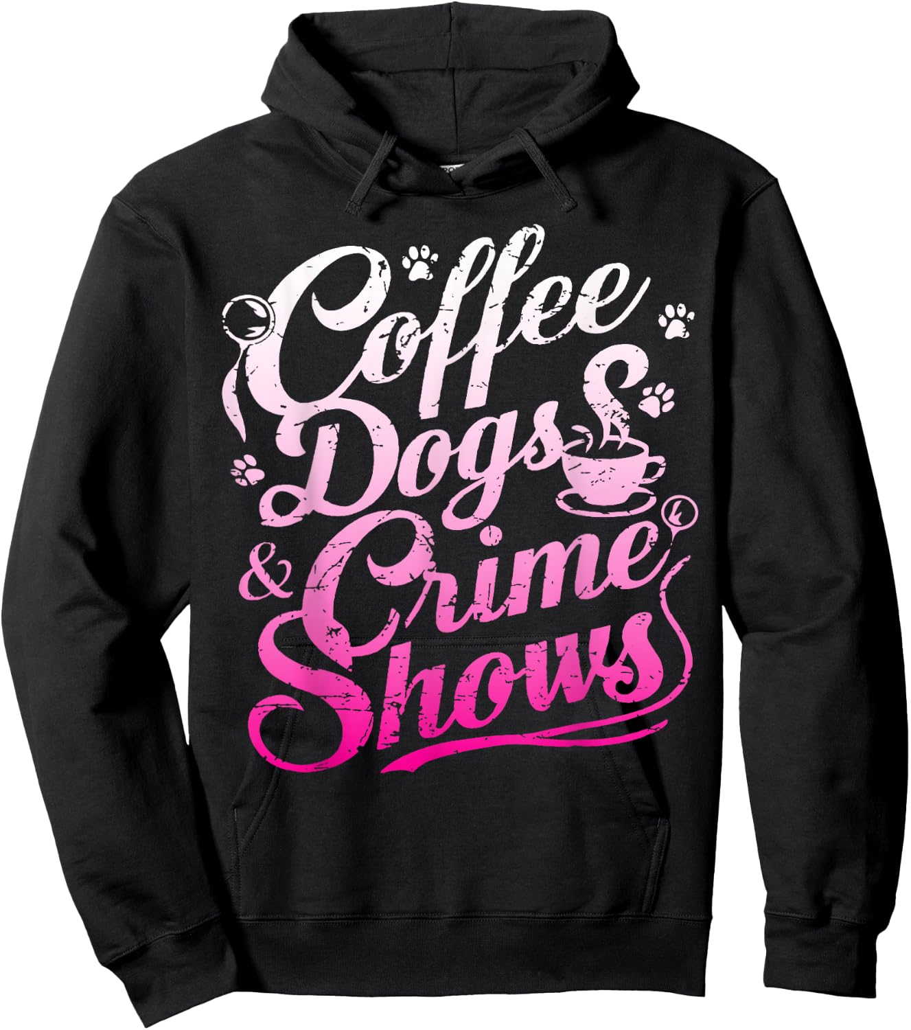 Coffee Dogs Crime Shows Funny Coffee Dog Lovers Hoodie - Hoodie | Black