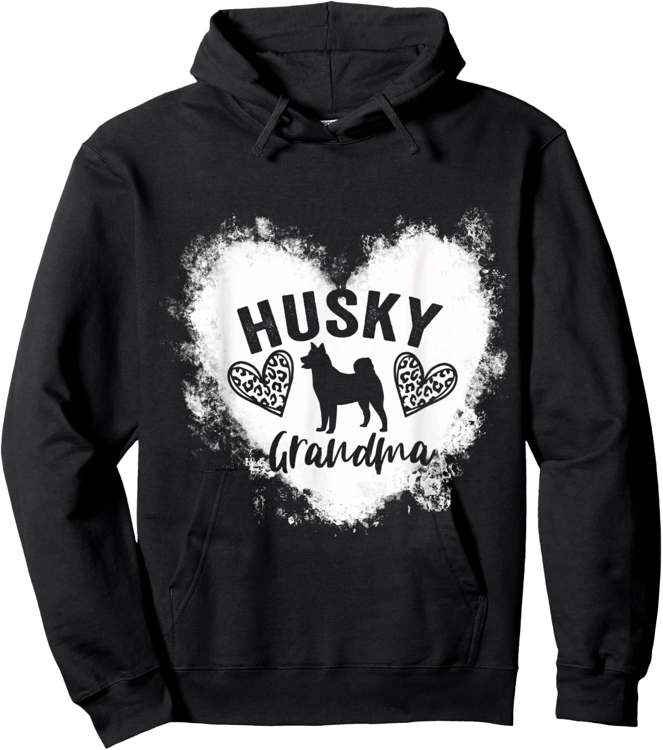 Husky Grandma Husky Nana Husky Dog Lover Hoodie - Hoodie | Black