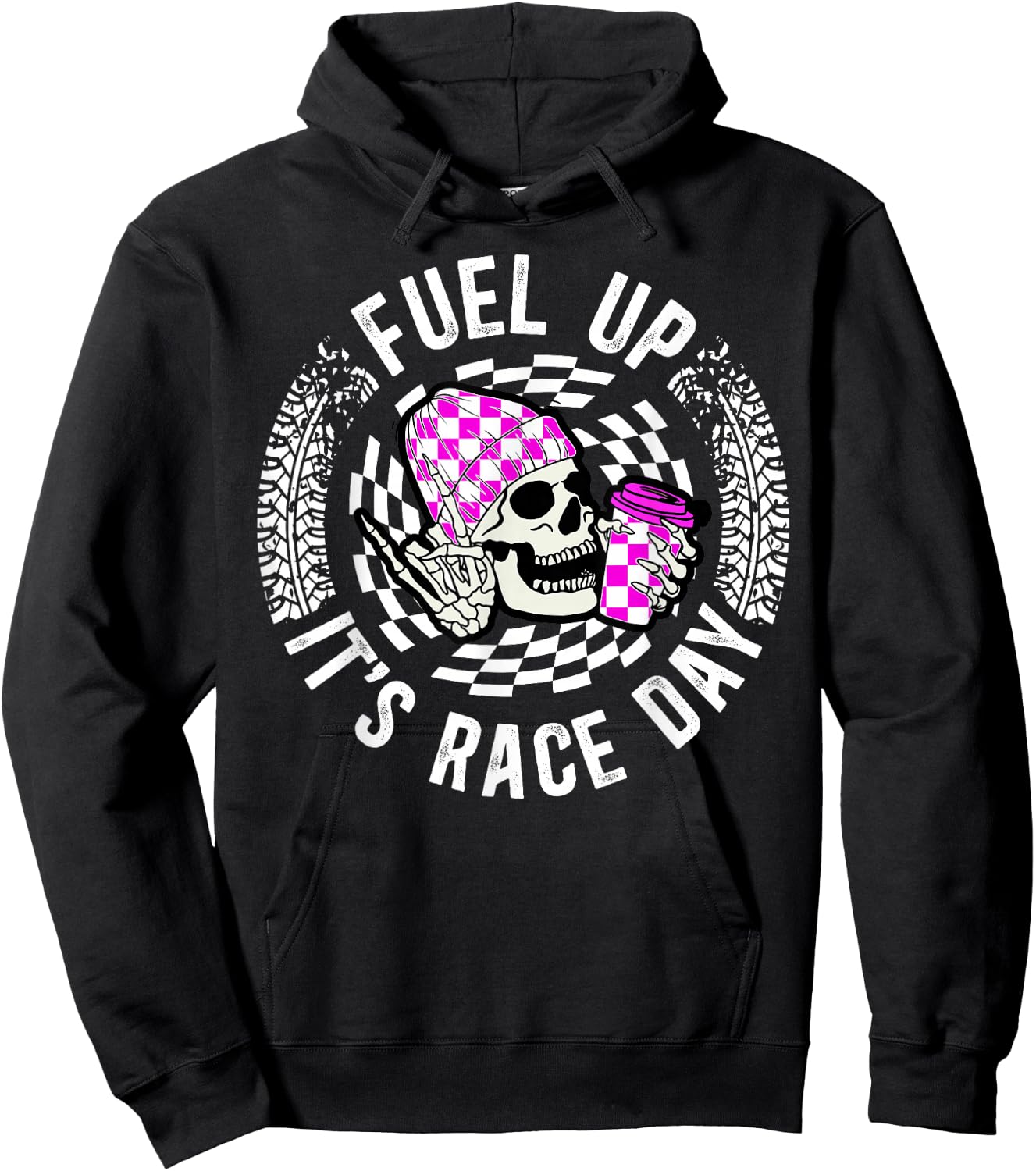 It's Race Day Racing Mom of A Racer Mother Racing Mama Hoodie - Hoodie | Black