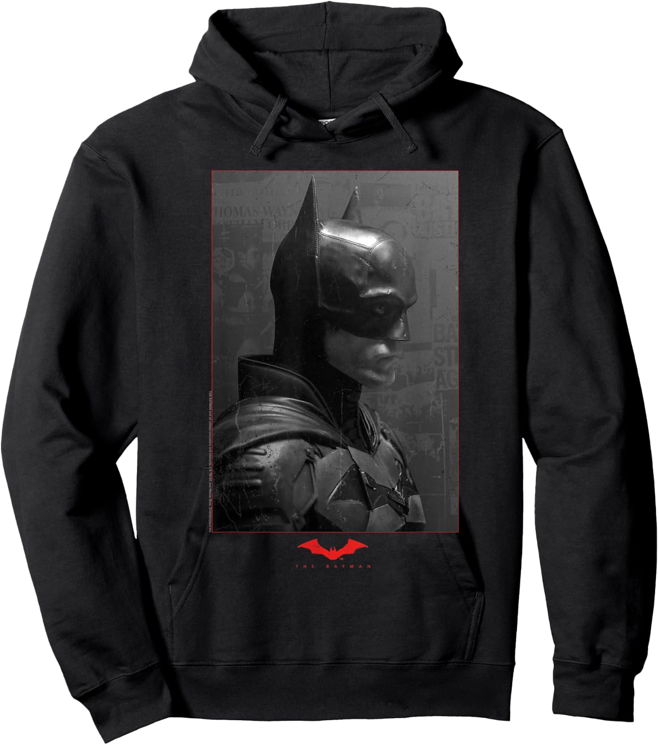 The Batman Worn Portrait Hoodie - Hoodie | Black