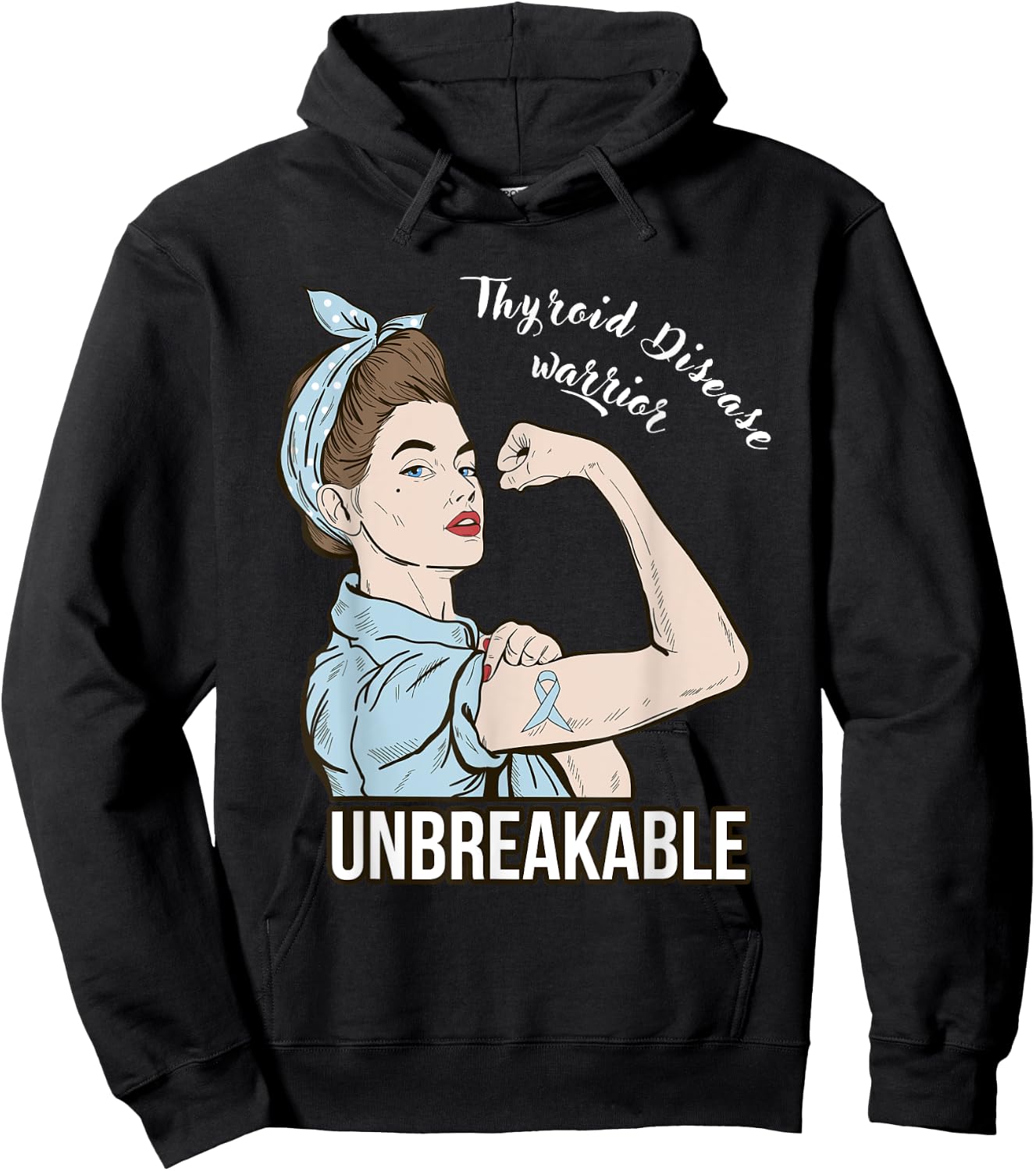 Thyroid Disease Awareness Warrior Fighter Support Hoodie - Hoodie | Black