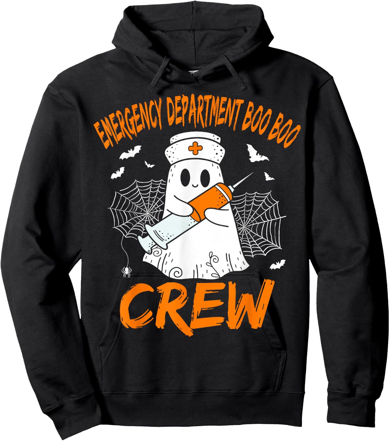 Emergency Department Boo Crew Ghost ER Nurse Halloween Hoodie - Hoodie | Black