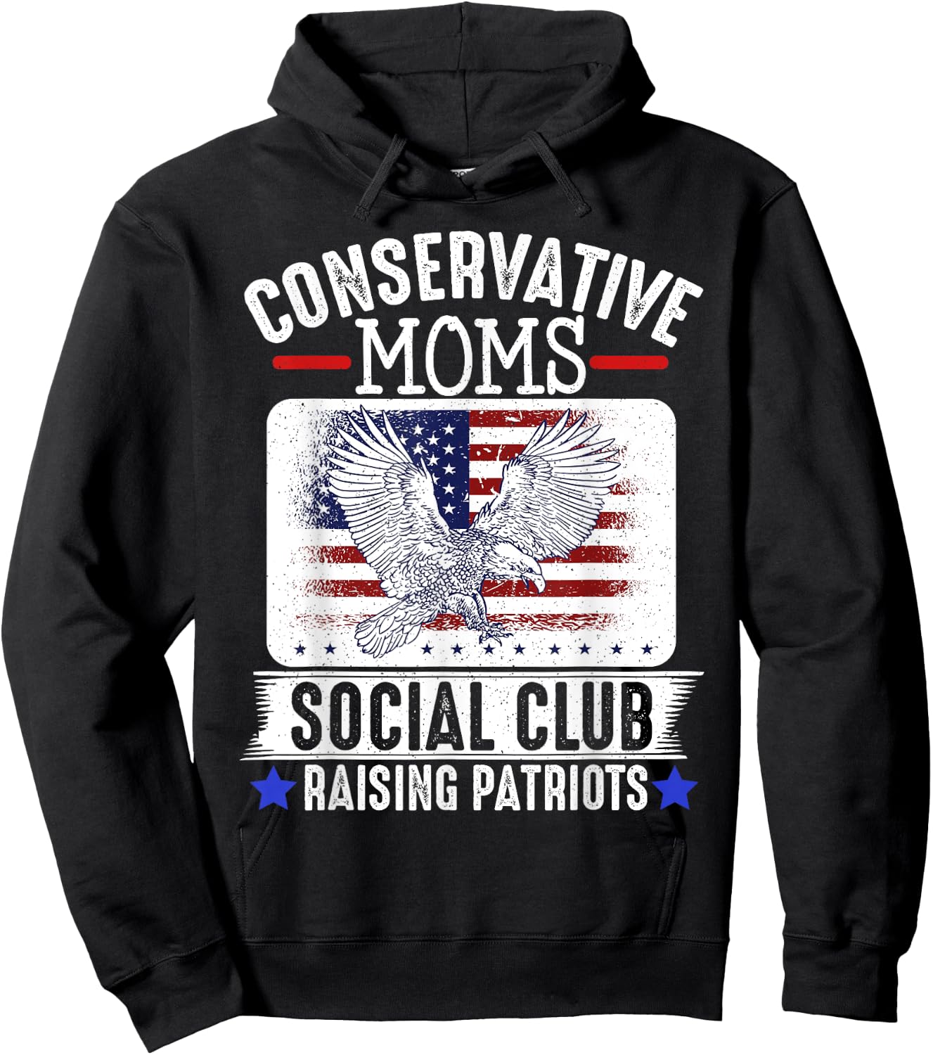 Conservative Moms Social Club Raising Patriots Hoodie - Hoodie | Black