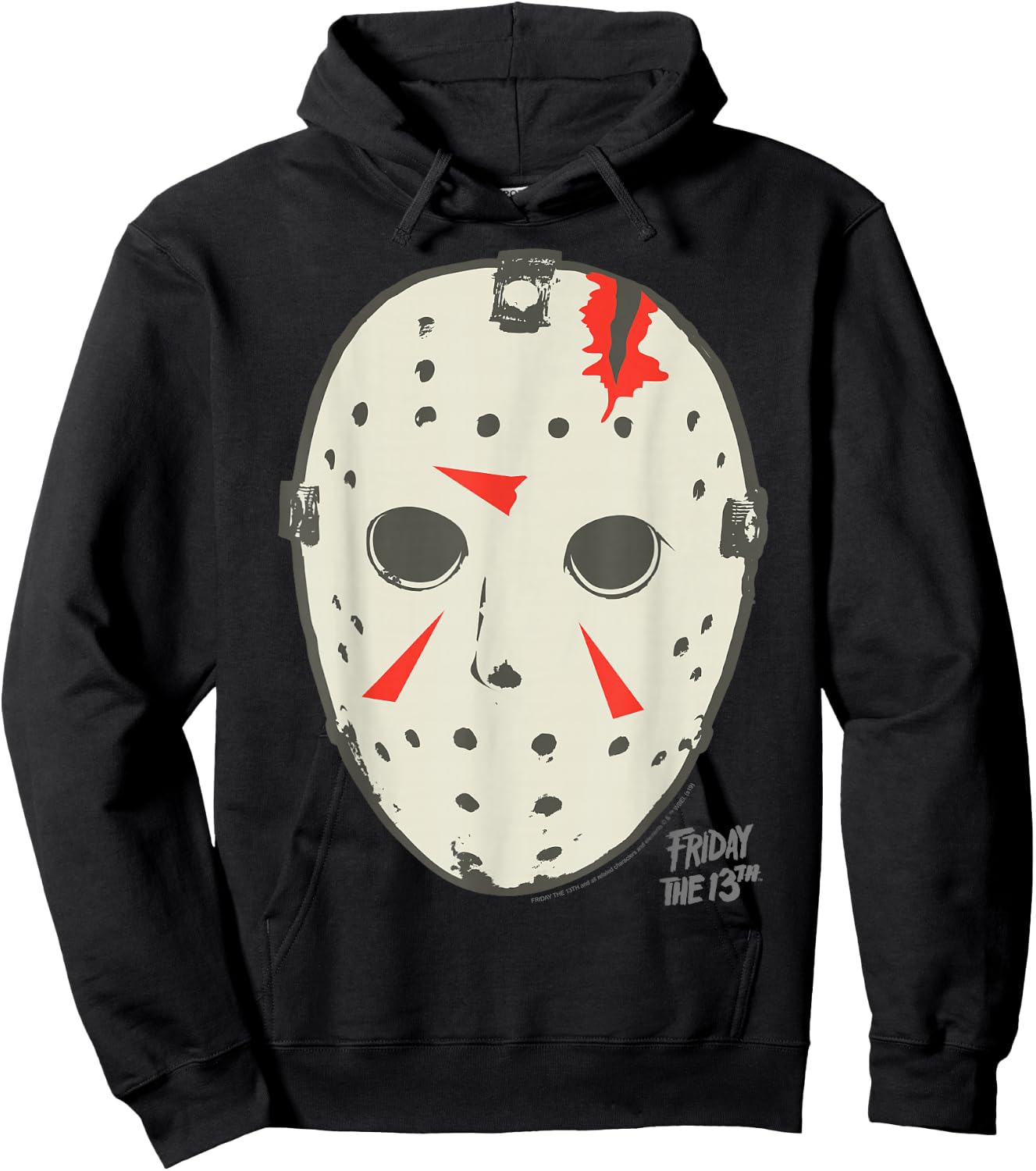 Friday The 13th Jason Damaged Mask Hoodie - Hoodie | Black