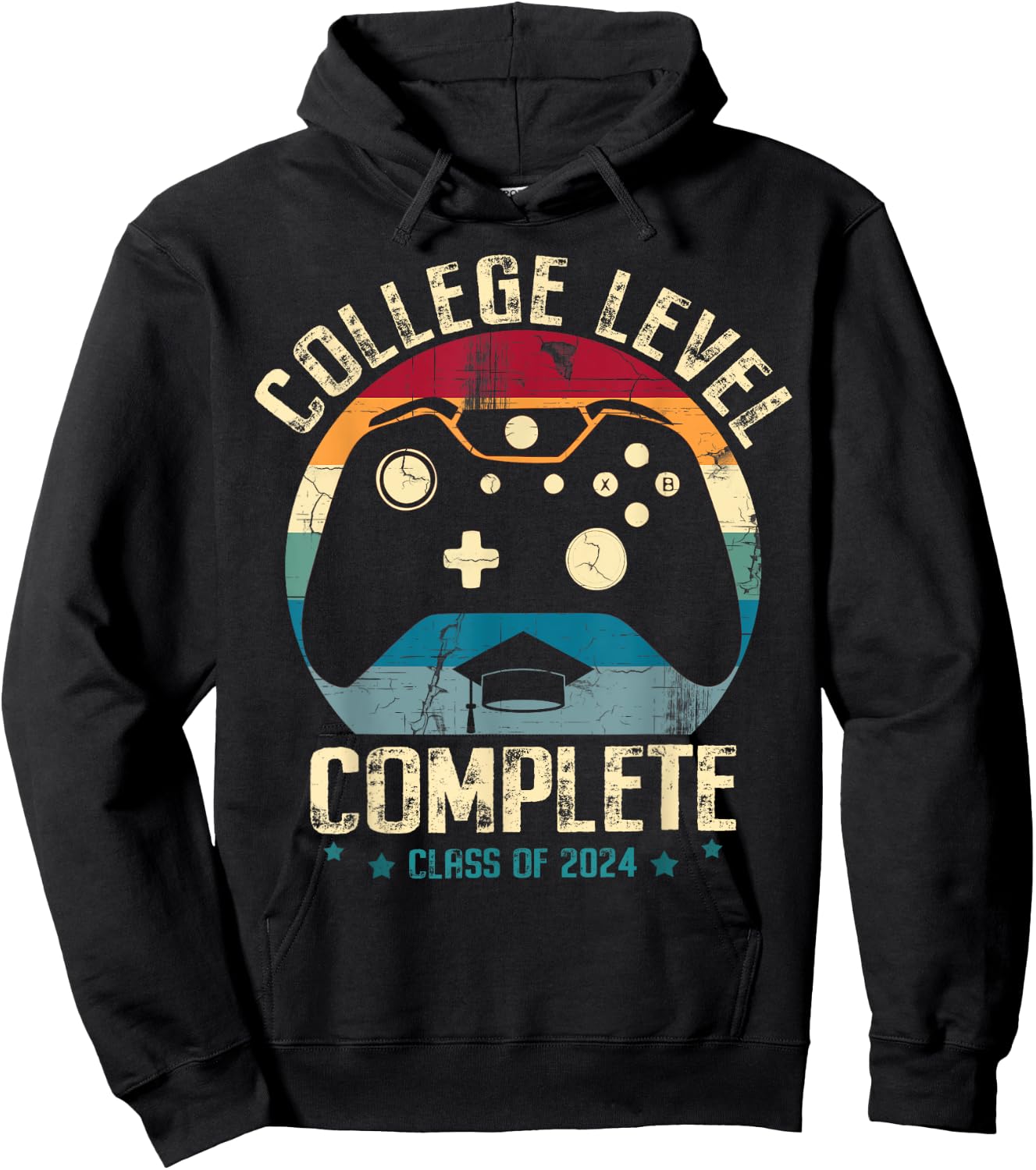 College Level Complete Class of 2024 Gamer Graduation Grad Hoodie - Hoodie | Black