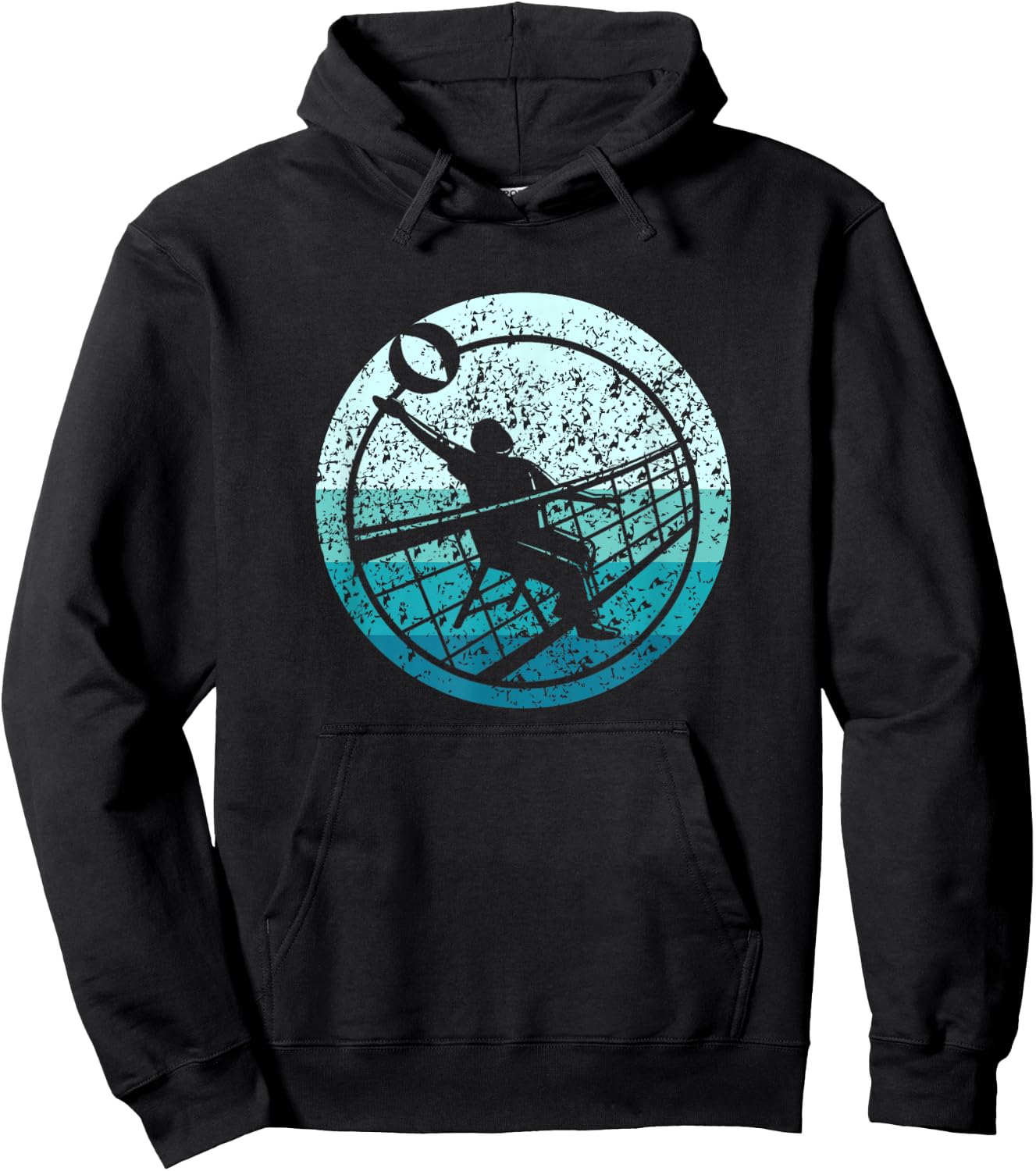 Retro Vintage Volleyballer Design Chair Volleyball Hoodie - Hoodie | Black