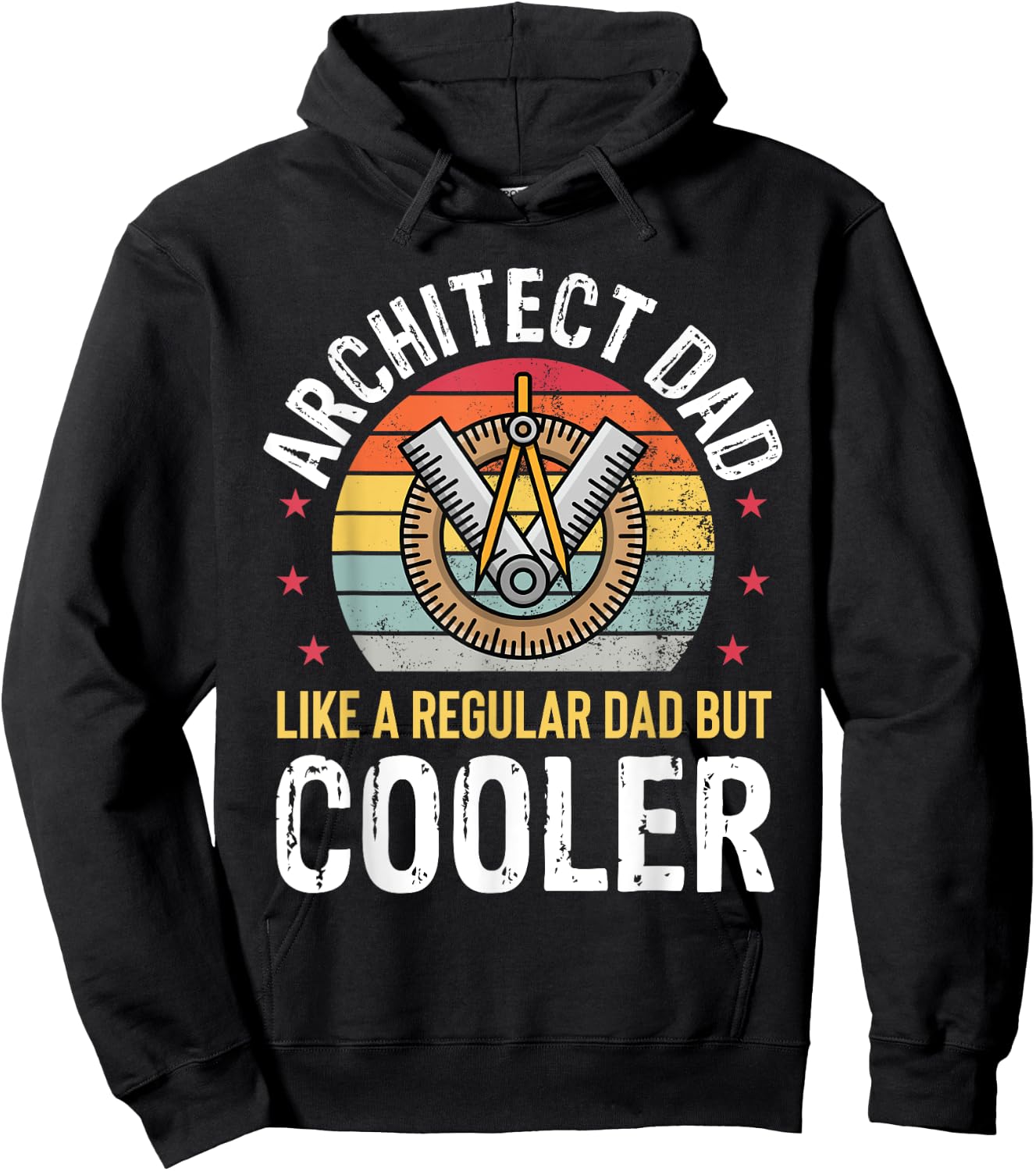 Architect Dad Architecture Engineer Father Retro Funny Hoodie - Hoodie | Black