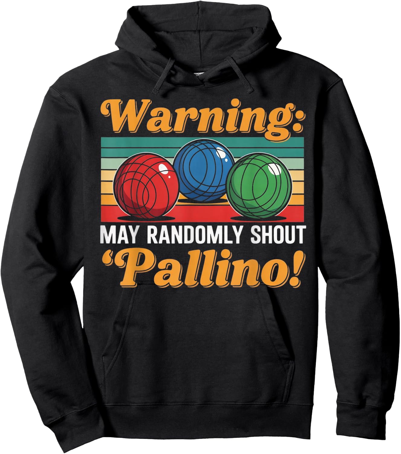 Randomly Shout Pallino Bocce Player Boccia Italy Boules Hoodie - Hoodie | Black